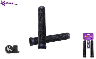 Рукоятки руля (грипсы) KLONK, 170 мм, для BMX вел./трюк. самокатов, противоскользящие, с барендами, KLK-11027, Full Black