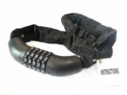 Замок противоугонный - цепь 6 x 800 мм, кодовый, GD11-896, тканевая оплетка (черный, FWDLOCKB3)