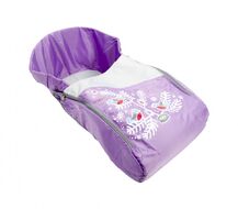 Матрасик для санок с попоной НИКА (снегири/лавандовый, СС3-1)