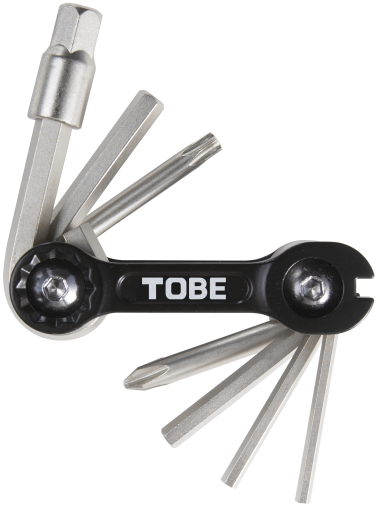 Набор инструментов TOBE, складной 9 предметов, шестигранники 2.5/3/4/5/6/8 мм, 1 отвертка, Т25, спицевой ключ 3,2 мм (TB_2148)
