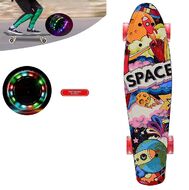 Скейтборд (пенниборд) PNB 22" Print "Space", LED светящиеся колеса, подвеска - Alu, ABEC-7 (красный/черный) УТ00021585