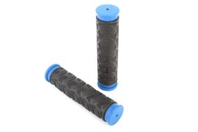 Рукоятки руля, (Грипсы, комплект), JK-1962, 22,2 мм, 125 мм (черный/синий, RNVGP1962003)