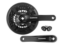 Комплект шатунов (Система), SHIMANO, FC-M501, C защитой, SQR, 170 мм, 42х34х24T (черный)