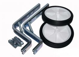 Колесики поддерживающие, приставные, 12"-18" в компл. с кронштейнами и крепежом, 120 мм (черный/белый, NN001421)