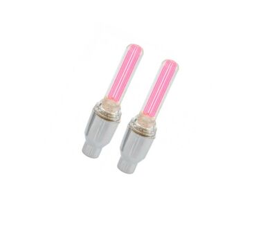 Колпачок на ниппель, JY-503E, светодиодный (1 LED), к-кт 2 шт., розовое свечение #0