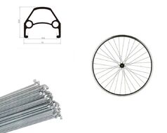 Колесо в сборе 24" переднее, втулка WSM-26FV, 32 отв., 3/8" (гайка), V-Brake, двустеночный обод (УТ00021774)