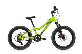 FORWARD TWISTER 20 2.0 DISC (20" 7 ск. рост. 10.5") 2020-2021, ярко-зеленый/фиолетовый, RB