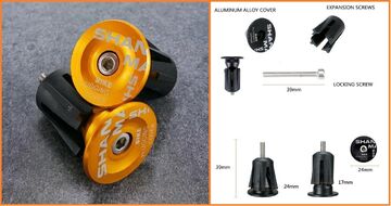 Баренды (заглушки руля), алюминиевые, SHANMASHI, пара (Gold, SHANMASHIGOLD)