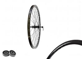 Колесо в сборе 27,5" заднее алюминиевая втулка WZ-A282RBQ на промподшипниках, под кассету 8/10 ск., дисковая (6 винтов), под эксцентрик, черные спицы, пистонированный двустеночный обод HOGGER (Weinmann)