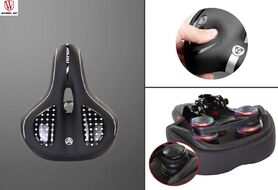 Седло комфорт, GEL, 270*200 мм, "Wheel Ap", с гелевыми вставками, Elastomer, с отверстием  (черный, GELMALLOY04)