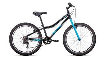 ALTAIR MTB HT 24 1.0 (24" 6 ск. рост 12") 2020-2021, черный/голубой