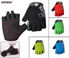 Велоперчатки MOREOK, короткие пальцы, силиконовые вставки, биэластичные, лайкра, на блистере, размер "L" (MOREOK03-L)