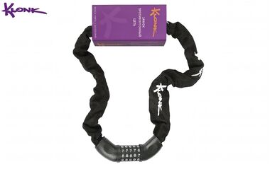 Замок противоугонный - цепь, KLONK, 6 x 900 мм, кодовый, тканевая оплетка, KLK-13026 Black