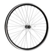 Колесо в сборе 26", Заднее, Алюминиевая втулка WZ-201RQR, 32 отв., 130 мм, 10 мм (эксцентрик), V-Brake, Под трещётку 6/7 ск., Двустеночный, Forward DW