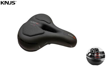 Седло KNUS, COMFORT Series, DS-191-1 GEL, 265х220 мм, с гелевыми вставками, с вент. отверстием, эластомерные пружины (УТ00030537)