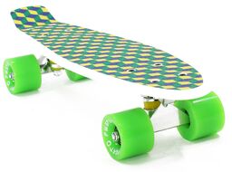 Скейтборд (Пенниборд) PWS Print Grip 3D 22" белый/зеленый