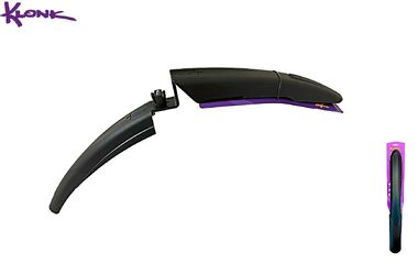 KLONK Крыло переднее, 26"-29", MTB, крепление - в шток вилки, для покрышек max. 2,35", Full Black, KLK-14006