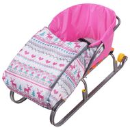 Матрасик (сиденье мягкое) для санок с попоной Ника "Вязаный узор" СС3