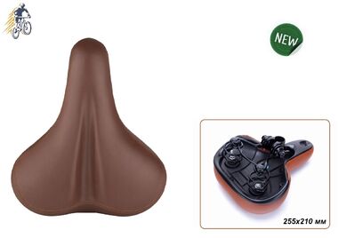 Седло комфорт 255х210 мм, HF-AZ-5220-BR, на пружинах (коричневый)