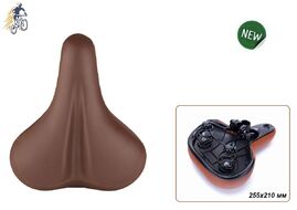Седло комфорт 255х210 мм, HF-AZ-5220-BR, на пружинах (коричневый)