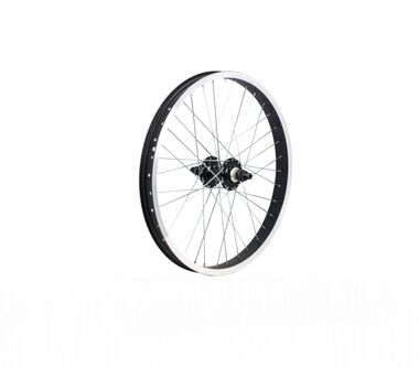 Колесо в сборе 20" заднее BMX, обод алюминиевый усиленный, 48 спиц, втулка на гайках (черный, УТ00019108)