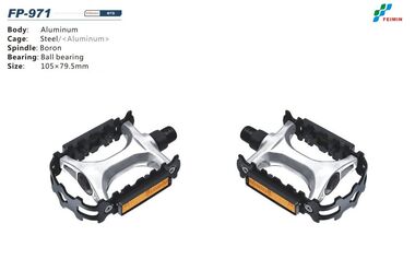 Педали платформенные (комплект 2 шт.) 9/16", 105x80 мм, алюминиевые, FP-971 FEIMIN (черный, FP-971)