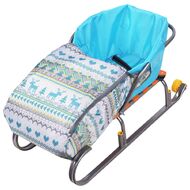 Матрасик (сиденье мягкое) для санок с попоной Ника "Вязаный узор" СС3