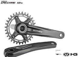 Комплект шатунов (система) SHIMANO FC-MT510-1 DEORE, 12 ск., интегрированный вал, 175 мм, с ведущей звездой 32T, инд. упаковка (черный, EFCMT5101EXA2L)