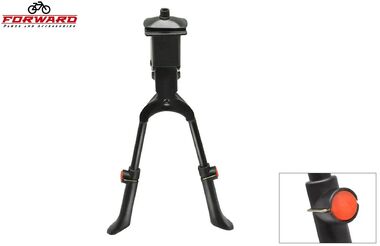 Подножка 26"-28", алюминий/сталь, двойная, V-образного типа, регулируемая, центральное крепление, HS-Z037A (черный, УТ00032133)