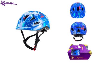 Шлем детский KLONK, регулировка обхвата, размер S (51-55 см), Blue/Print, KLK-24007
