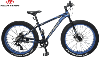 Велосипед TECH TEAM ATTACK (Fat Bike 26", 8 ск., рост 15") (черный/синий, NN002510)