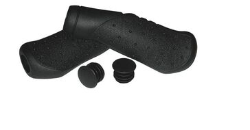 Рукоятки руля эргономичные (Грипсы, комплект), 135 мм, инд. упак. (черный, 4610013543850)