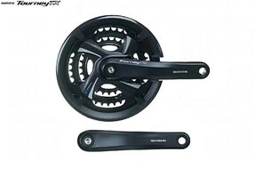 Комплект шатунов (система) SHIMANO FC-TX801 TOURNEY TX, 7/8 ск., с защитой, под квадрат, SQR, 170 мм, 48х38х28T (черный, AFCTX801C888CL)