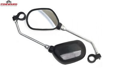 Зеркала заднего вида (комплект: правое+левое), на длинной ножке, с катафотами, JY-102, FORWARD