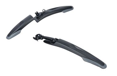 RBRL Комплект крыльев, 26"-29", MTB, переднее - в шток вилки, заднее - быстросъемное, на подседельный штырь, FED-21006 (черный/серый, УТ00031320)