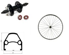 Колесо в сборе 27,5" заднее, алюминиевая втулка WSM-27RD-SHF, на промподшипниках, дисковая (6 винтов), 3/8 (гайка), под трещотку 6/7 ск., двустеночный обод (WSM-27RD-SHF)