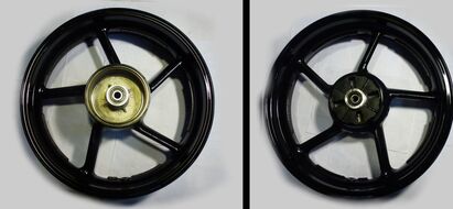 диск колесный задний литой 17-3,5 (бараб. тормоз 130мм алюмин. литой) Racer RC200CK/RC250CK Nitro