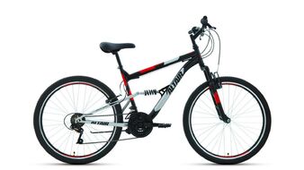 ALTAIR MTB FS 26 1.0 (26" 18 ск. рост 16") 2020-2021, черный/красный, RBKT1F16E003