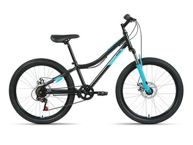 ALTAIR MTB HT 24 2.0 D (24" 6 ск. рост. 12") 2022, черный/бирюзовый, RBK22AL24094