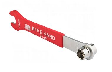 Ключ велосипедный Bike Hand YC-161, ключ педальный на 15 мм, 9/16", обрезиненная сталь (Bike Hand YC-161)