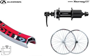Колесо в сборе 26" заднее, алюминиевая втулка SHIMANO TX-505R, дисковая (Center Lock), под кассету 8/10 ск., эксцентрик, пистонированный двустеночный обод DH-19, ALEXRIMS (УТ00024950)