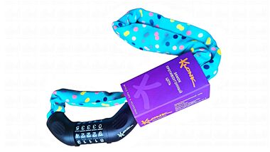 Замок противоугонный - цепь, KLONK, 4 x 900 мм, кодовый, тканевая оплетка, KLK-13024 Multi Green