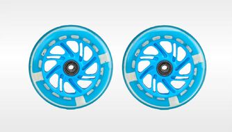 Набор для самоката: 2 колеса 125 мм, светящиеся, с пошипниками ABEC, на блистере (синий)