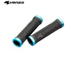 Рукоятки руля круглые (Грипсы, комплект) VZ-E05-001 (22,2 мм) VENZO (черный, кольцо-синий)