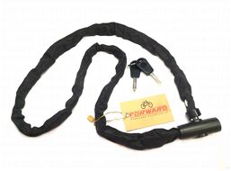 Замок противоугонный - цепь 4*1200 мм, 2 ключа, тканевая оплетка (черный)