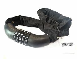 Замок противоугонный - цепь 6 x 900 мм, Кодовый, тканевая оплетка