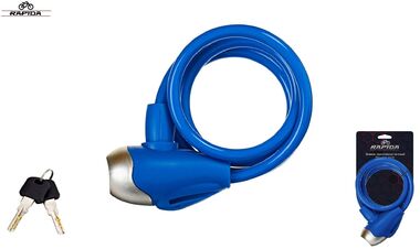 Замок противоугонный 8 х 1200 мм, трос в пластик. оболочке, 2 ключа, блистер, RP-8210, RAPIDA (синий, УТ00032317)