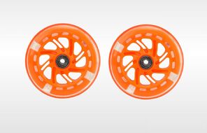 Набор для самоката: 2 колеса 125 мм, светящиеся, с пошипниками ABEC, на блистере (оранжевый)