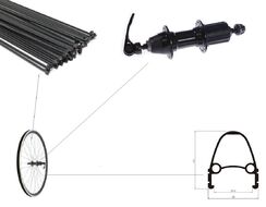 Колесо в сборе 26" заднее, алюминиевая втулка WZ-A281R, 32 отв., 135 мм, , V-Brake, 10 мм (эксцентрик), под кассету 8/10 ск., черные спицы, двустеночный обод FW-1966 (УТ00023782)