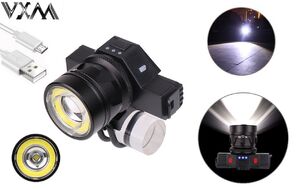 Фара передняя VXM BST-001 алюминиевая, T6+COB LED, настраиваемый ZOOM, USB кабель, с аккумулятором, влагозащита, 5 режимов работы, с креплением на руль, инд. упак. (УТ00019036)